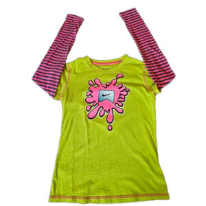 6/20 Nike Long Sleeve Splatter Design Tee Size L ( Big Girl )